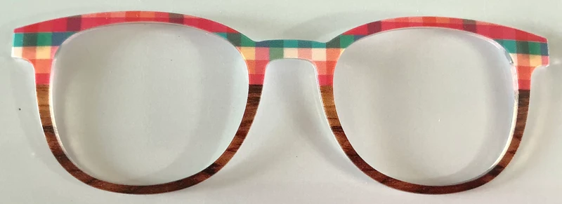 PAIR Reese Topper; multicolored checkered/wood grain split