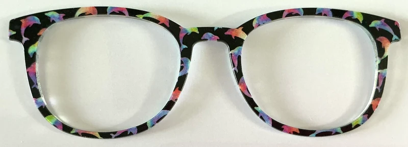 PAIR Reese Topper;multicolored dolphins on black