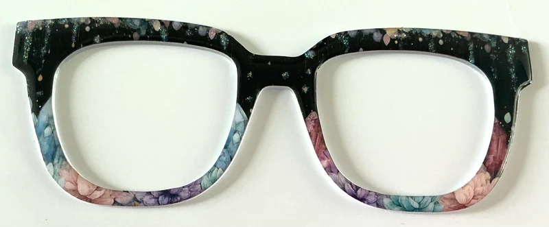 Murphy Topper; pastel geodes on black with glitter