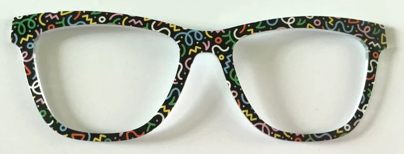PAIR Harper Topper; multicolored swirls on black vertical