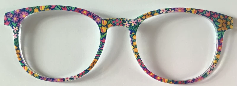 PAIR Reese Topper; flower garden on blue