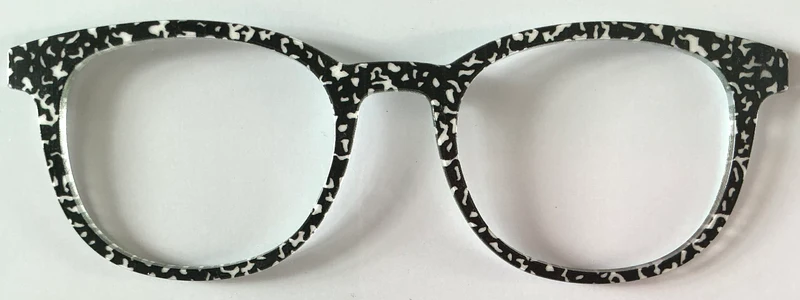 PAIR Reese Topper; white confetti on black