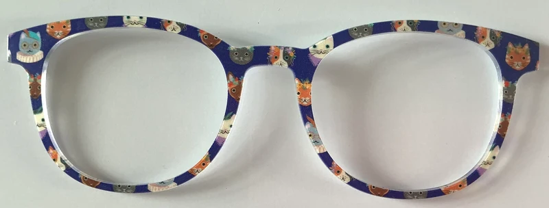 PAIR Reese Topper; cat faces on purple