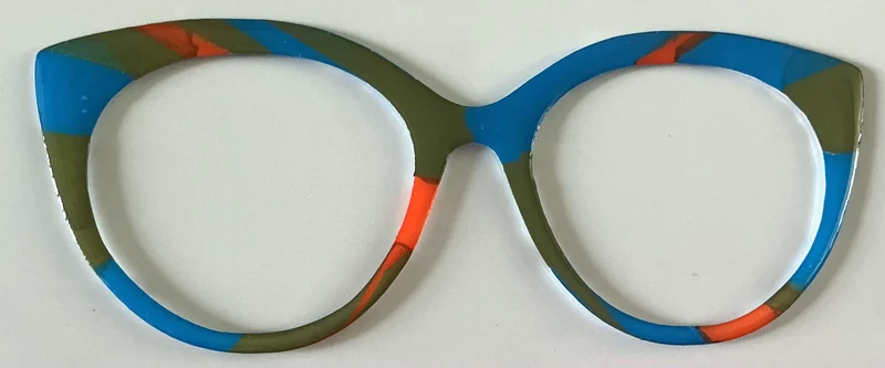 Zuri Topper; orange, green, and blue color block