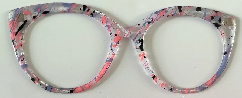 Zuri Topper; paint splatter on clear