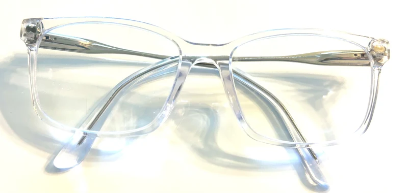 PAIR Classic Crystal Clear Acetate Silver Metal Kirby Frames
