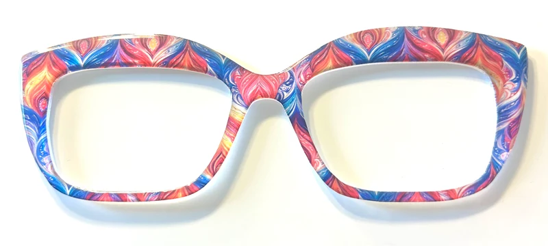 Larkin Topper; hybrid; blue,pink,orange swirls