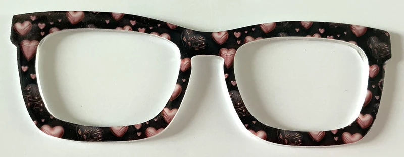 Casper Topper; thick; pink hearts on black
