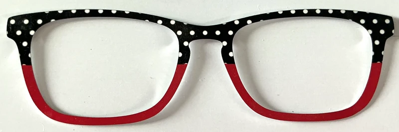 Casper Topper; metal; black and white polka dot/red split