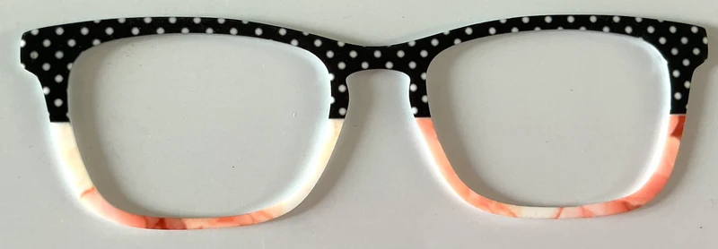 Casper Topper; black and white polka dot/orange marble split