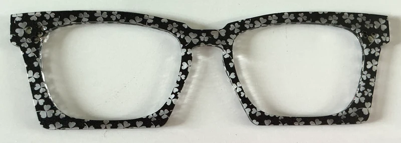Casper Case Topper; silver shamrocks on black
