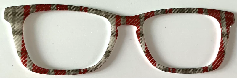 Casper Topper; red, green, ivory plaid with glitter