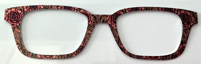 Finley Topper; metal; magenta and gold flowers