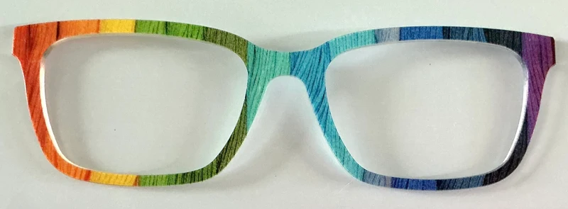 PAIR Larkin Topper; rainbow wood plank