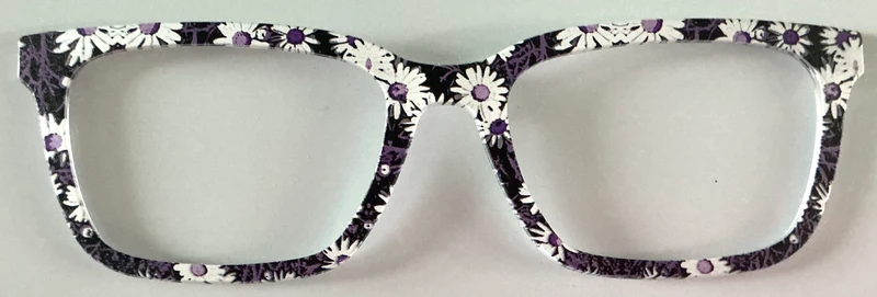Larkin Topper; white and purple daisies on black