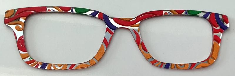 Finley Topper; vibrant swirls on silver mirror