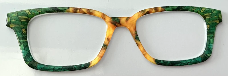 Finley Topper; green shapes/golden fire vertical fade