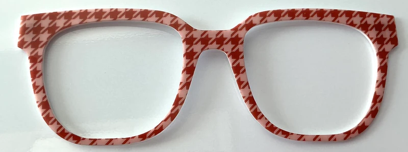 Murphy Topper; red and pink houndstooth