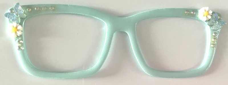 Kirby Topper; Mel’s Sparkles mint green with corner embellishments