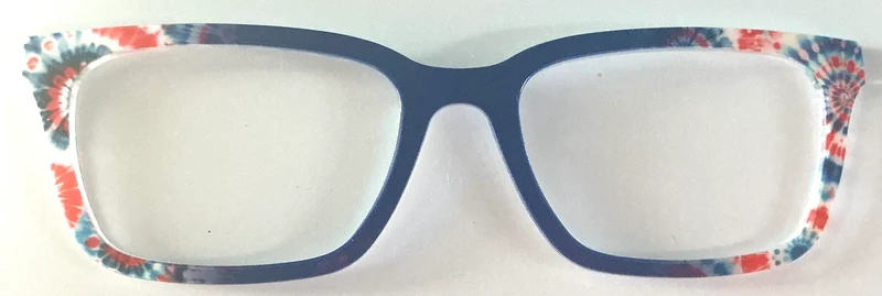 PAIR Larkin Topper; red, white, and blue vertical fade tie dye