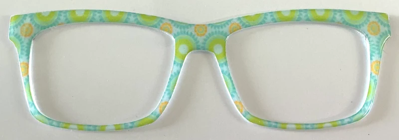 Kirby Topper; hybrid; lime green and orange circles on light blue, resined