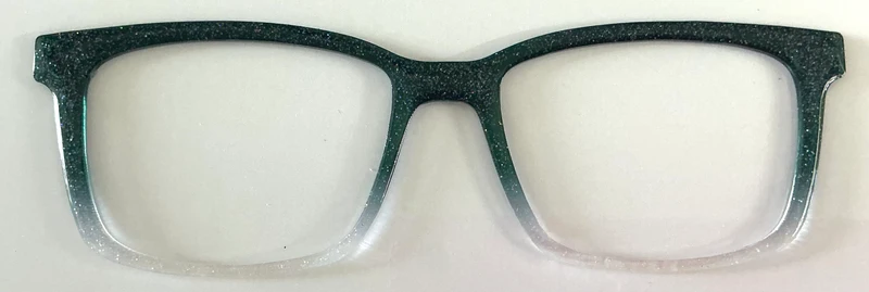 Kirby Topper; deep green to clear gradient with glitter