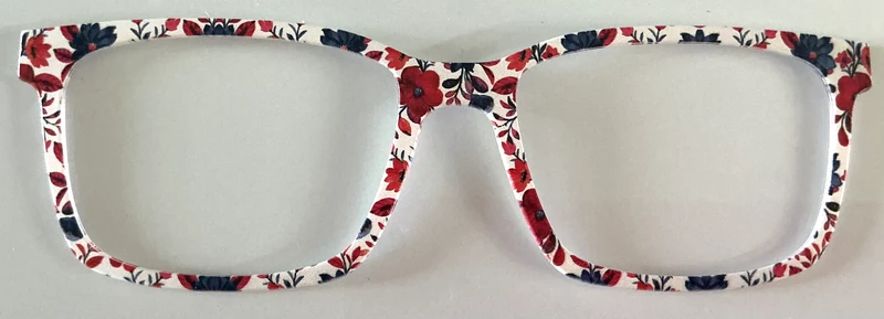 Kirby Topper; red and blue flowers