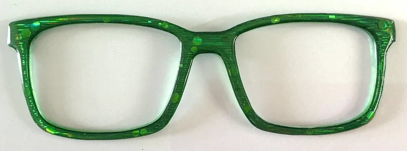 Kirby Topper; green with hexagon glitter