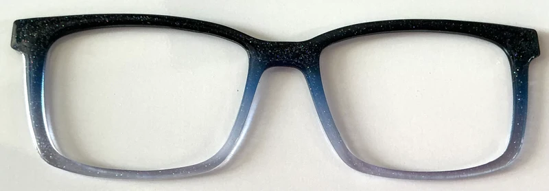 Kirby Topper; blue glitter gradient, resined with glitter