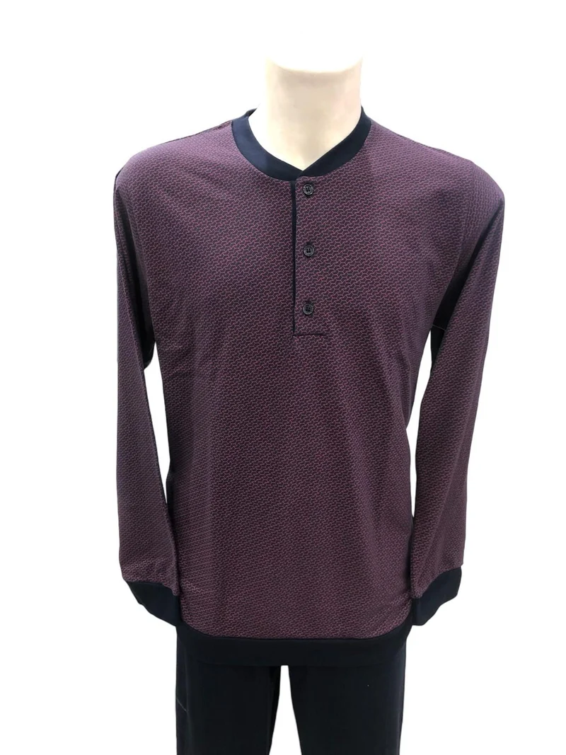 Pigiama Uomo Interlock Serafino Alpina Disegno Geometrico - Boglietti