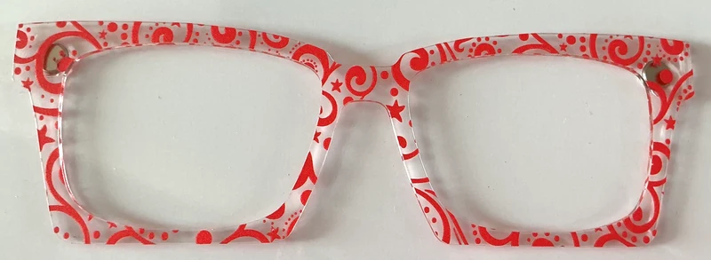 Kirby Case Topper; red swirls on clear