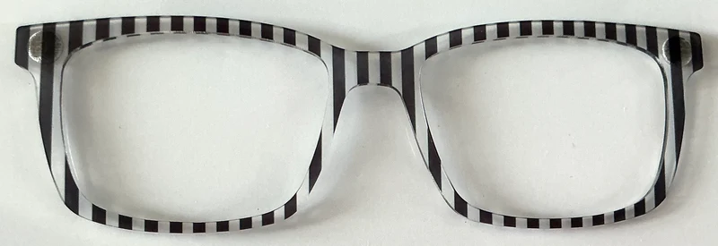 Kirby Topper; black and white vertical stripes, translucent