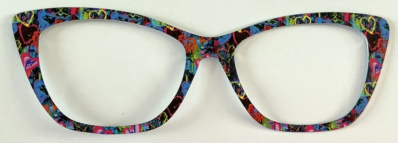 Wanda Topper; metal; paint splatter with yellow hearts