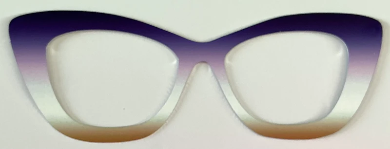 Wanda Topper; metal; thick; purple to tan gradient