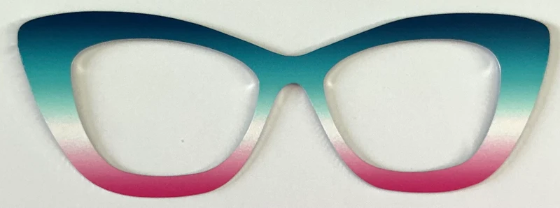 Wanda Topper; metal; thick; teal to hot pink gradient