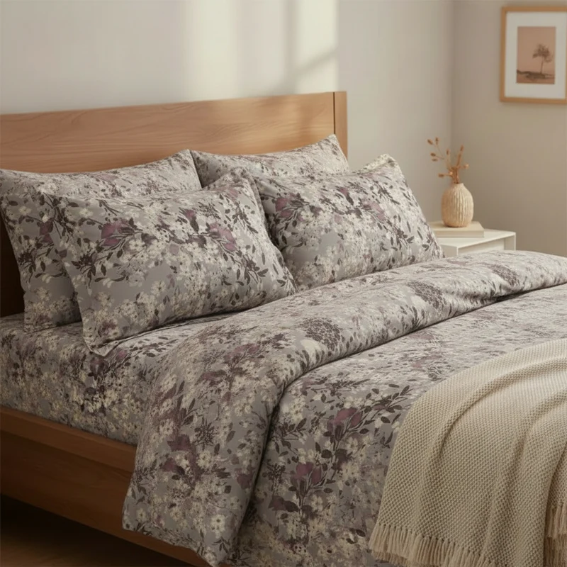 Parure Copripiumino 100% Cotone Percalle Stampato Autumn Lily - Mirabello