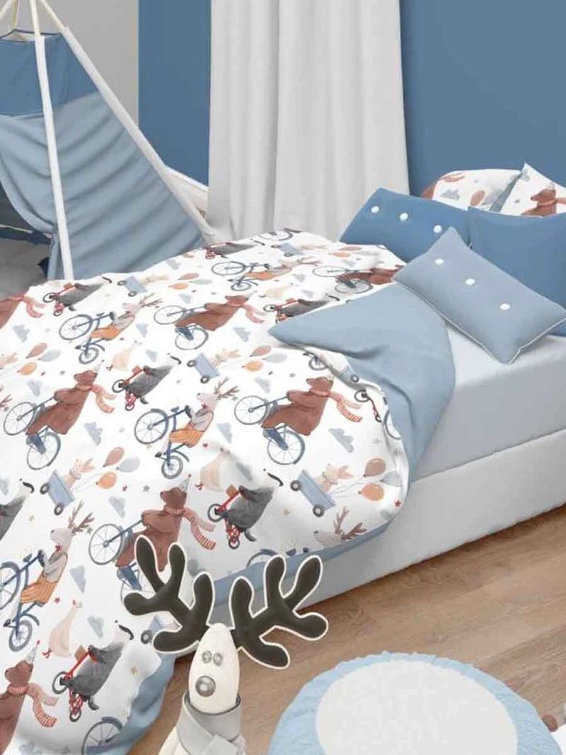 Parure Copripiumino 100% Cotone Fantasia Animali - Daunex