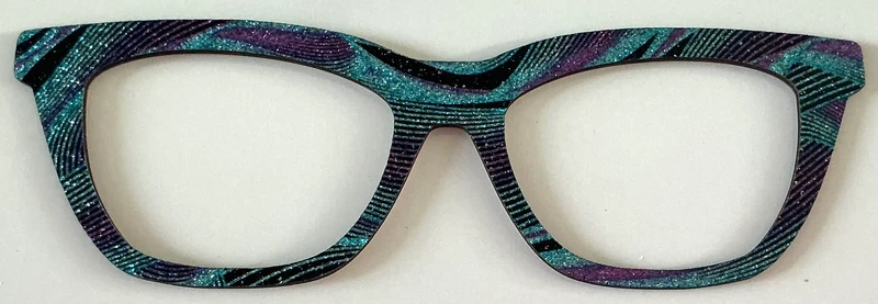 Wanda Topper; hybrid; turquoise, purple and black swirls