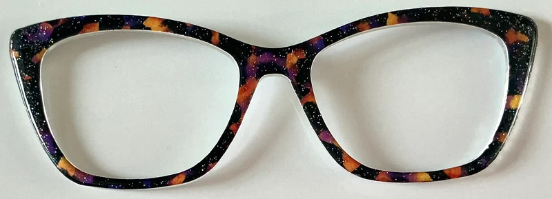 Wanda Topper; black, orange, purple with glitter