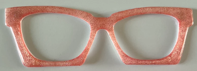 Wanda Case Topper; coral glitter