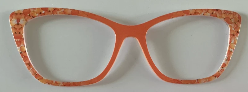 Wanda Topper; orange/pumpkins vertical split 2