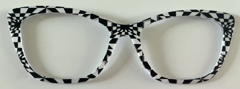 Wanda Topper; black and white geometric design