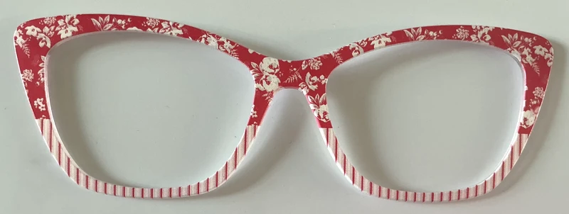 Wanda Topper; red and white floral/stripe split