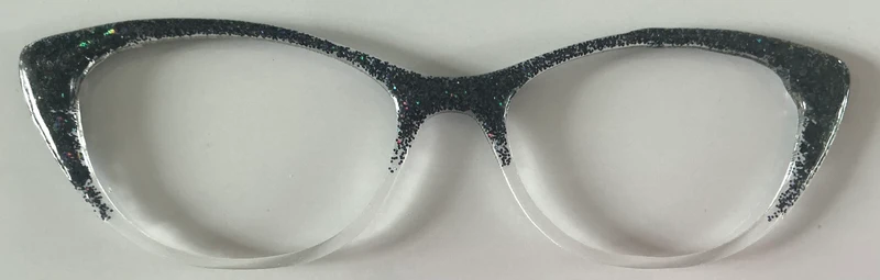 Ella Topper; black to clear glitter fade