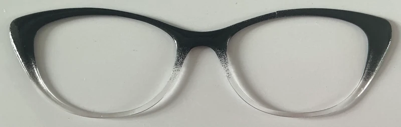 Ella Topper; black to clear glitter gradient
