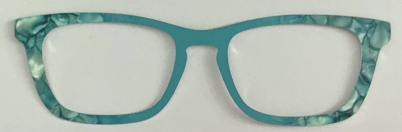 Casper Topper; teal design vertical split ; metal