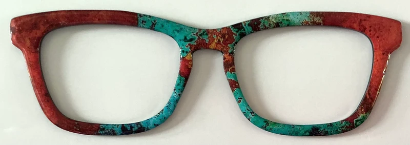 Casper Topper; thick; turquoise and brown vertical split; RESINED