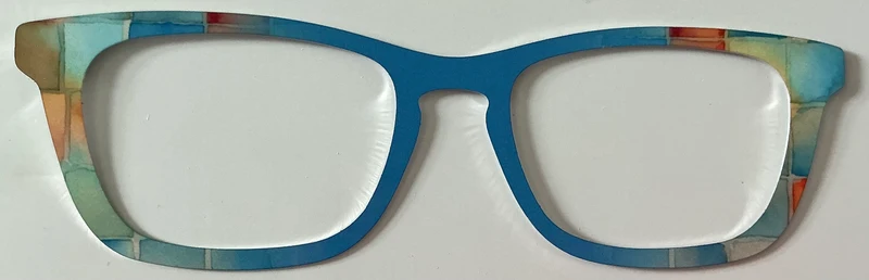 Casper Topper; Lea’s Metal Treasures; blue/square design vertical split