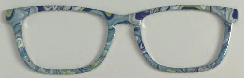 Casper Topper; Lea’s Metal Treasures; RESINED; blue and green paint swirls