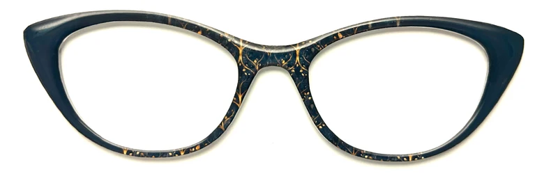 NEW Ella Topper; Framefetti; gold design on deep blue vertical fade